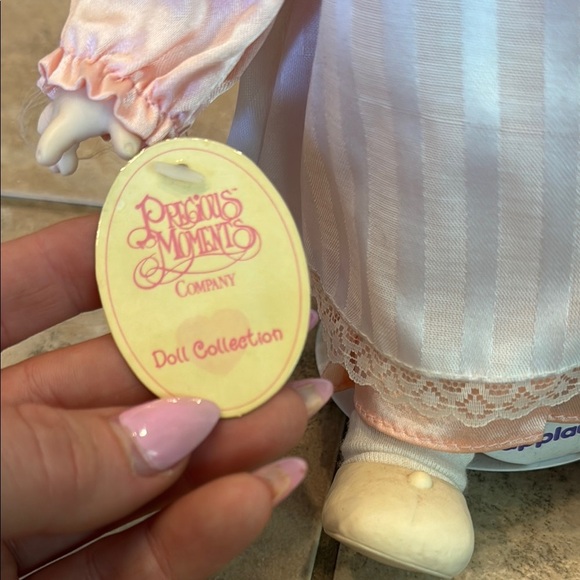 Precious Moments Pink and White Doll with Pigtails - Picture 2 of 4